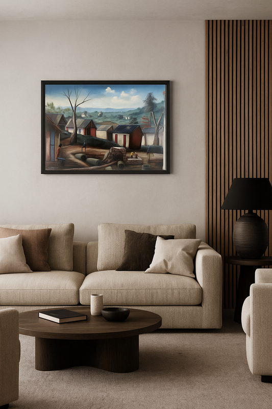 Blue de Lune – Haitian Fine Art Painting, Moonlit Caribbean Landscape