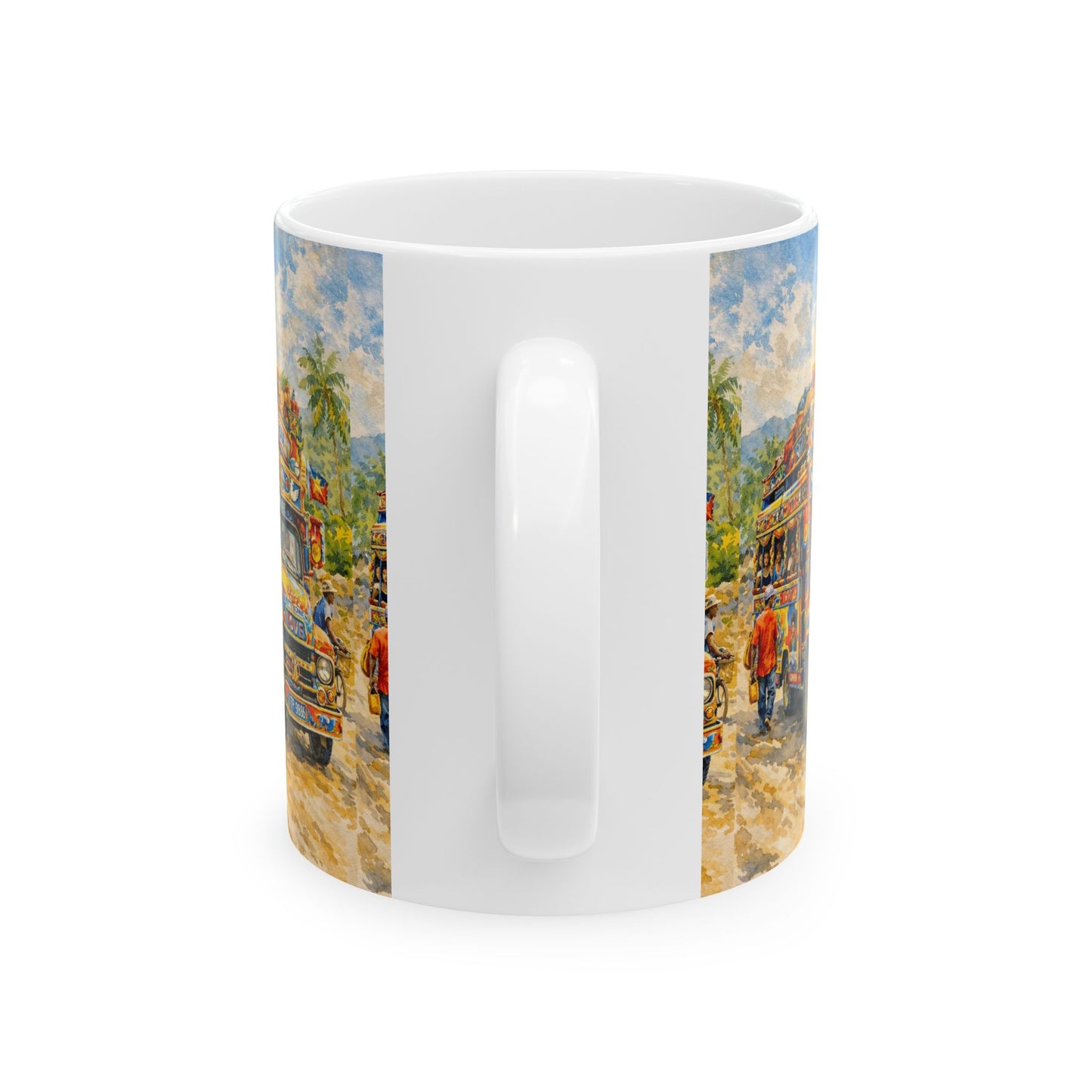 Colorful Haiti Tap-Tap Bus Mug — Tropical Caribbean Island Scenic Coffee Cup (11oz)