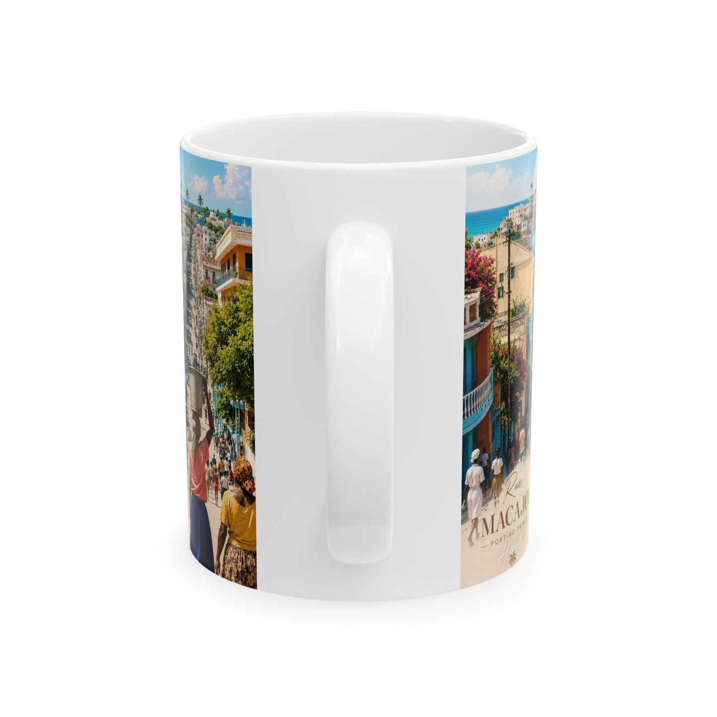 Rue Macajou Port-au-prince Haiti Coffee Mug — Tropical Caribbean Island Scenic Coffee Cup (11oz)