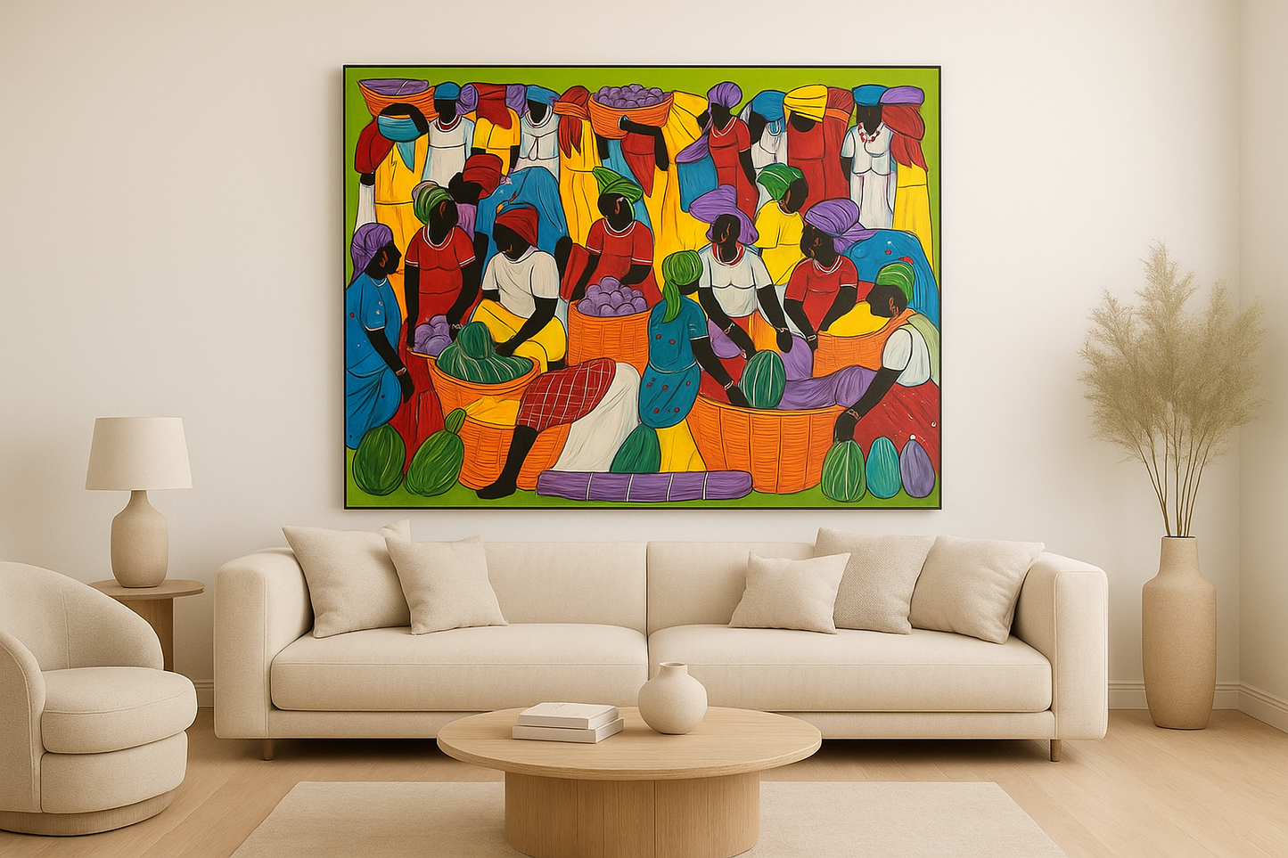 Pos Machan – Haitian Woman Market Painting, Symbol of Strength & Resilience