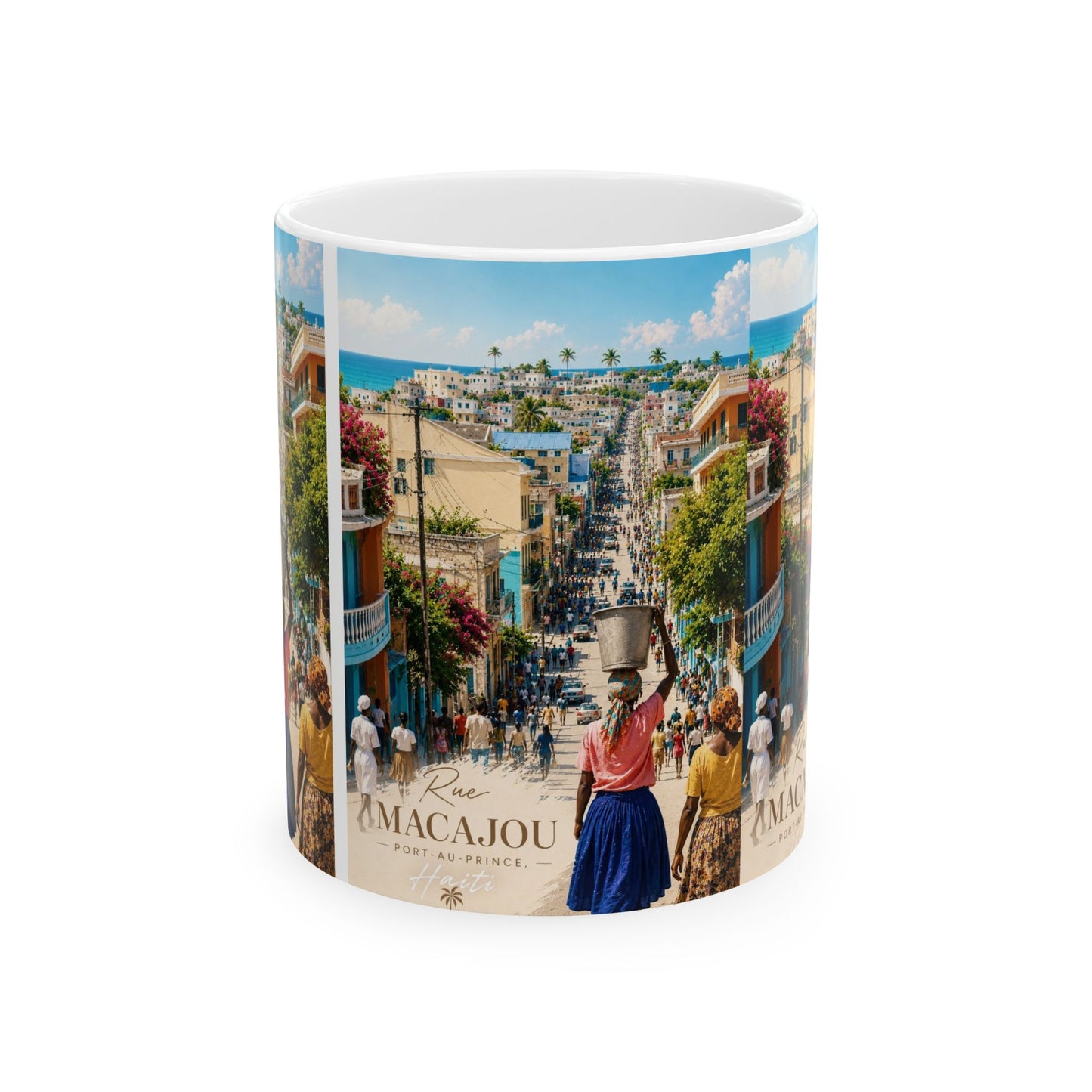 Rue Macajou Port-au-prince Haiti Coffee Mug — Tropical Caribbean Island Scenic Coffee Cup (11oz)