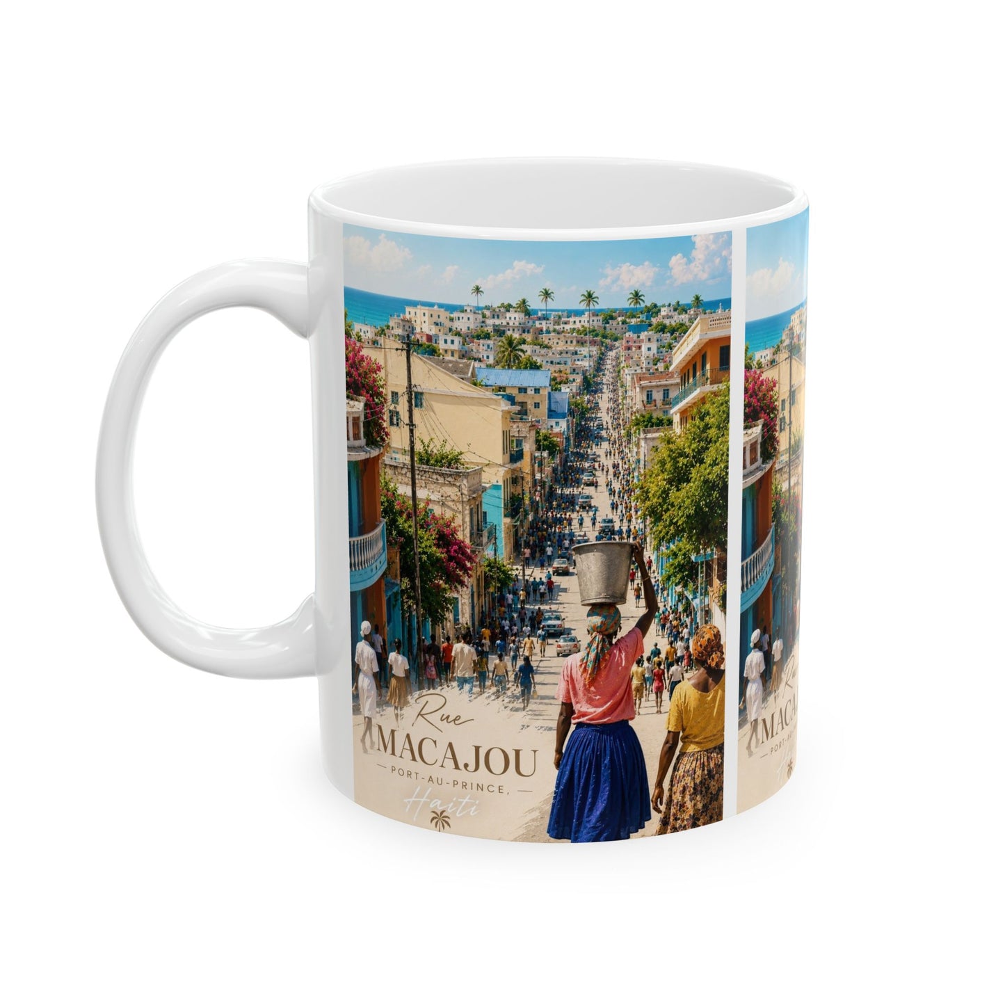 Rue Macajou Port-au-prince Haiti Coffee Mug — Tropical Caribbean Island Scenic Coffee Cup (11oz)