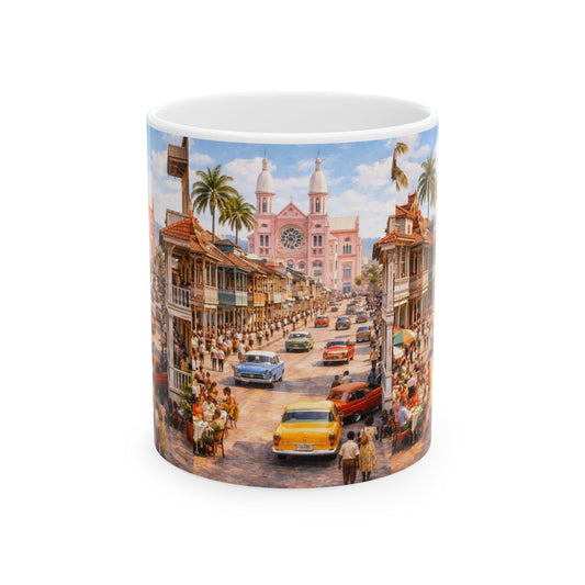 Vintage Haiti Devan Cathedral Coffee Mug — Tropical Caribbean Island Scenic Coffee Cup (11oz)