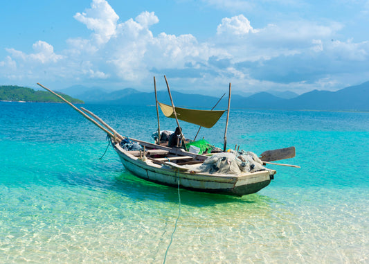 Rustic boat digital print