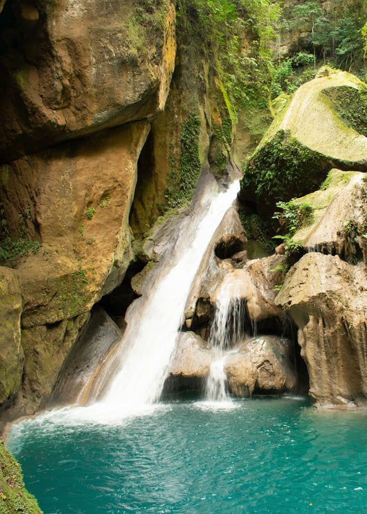 Bassin Bleu Jacmel Haiti waterfall digital print