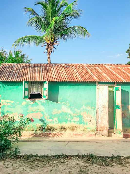 Corrugated Caribbean provincial cottage digital print
