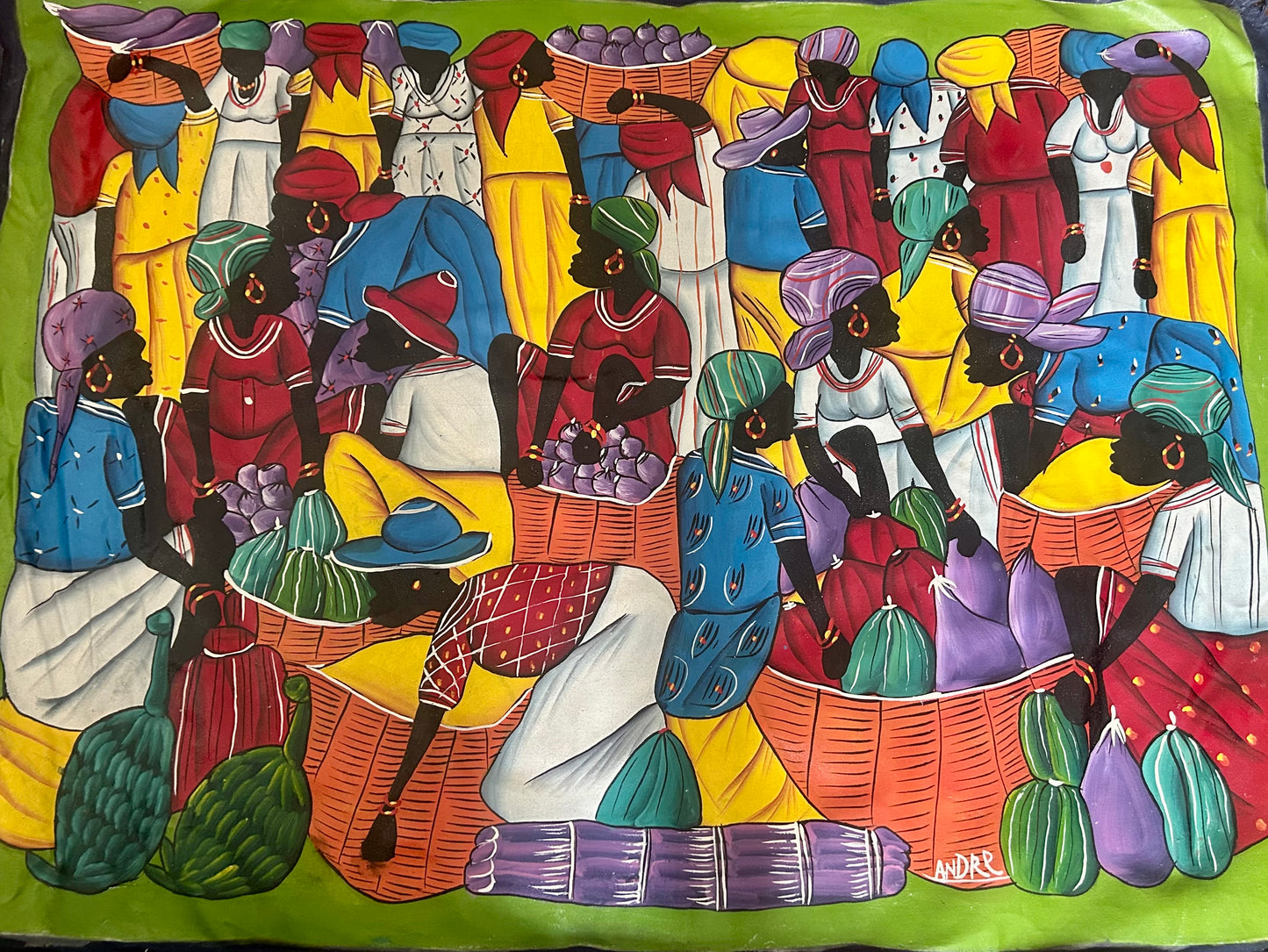 Pos Machan – Haitian Woman Market Painting, Symbol of Strength & Resilience